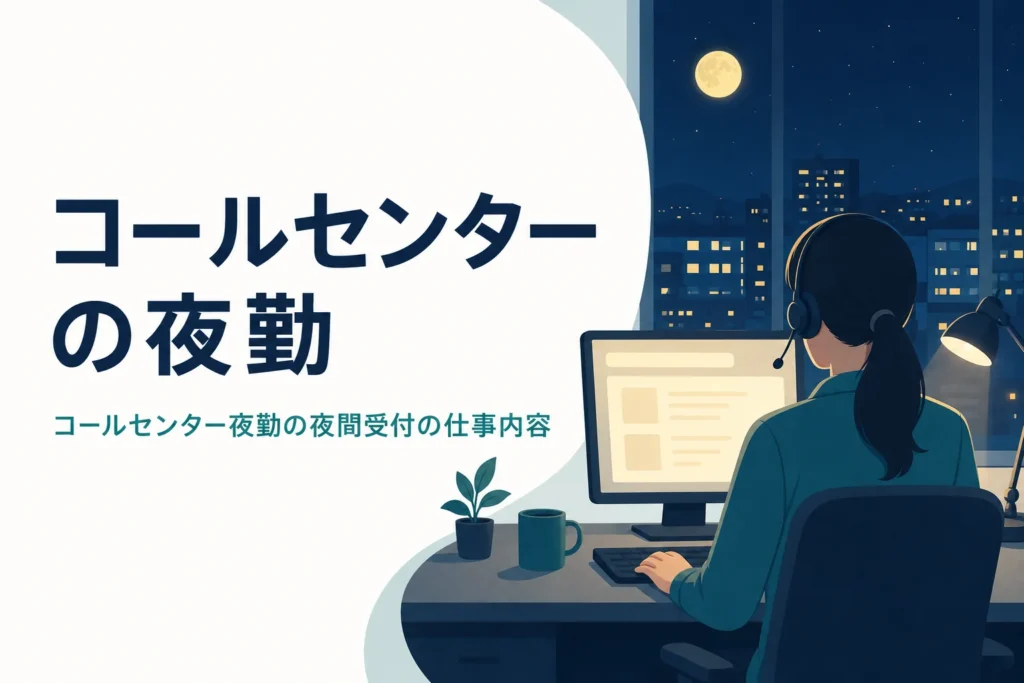 コールセンターの夜勤の夜間受付の仕事内容を紹介する記事のアイキャッチ