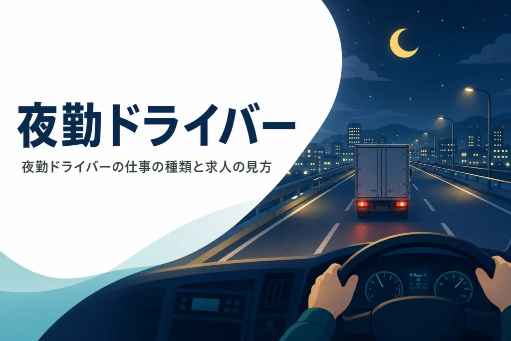 夜勤ドライバーの仕事の種類と求人の見方を紹介する記事のアイキャッチ