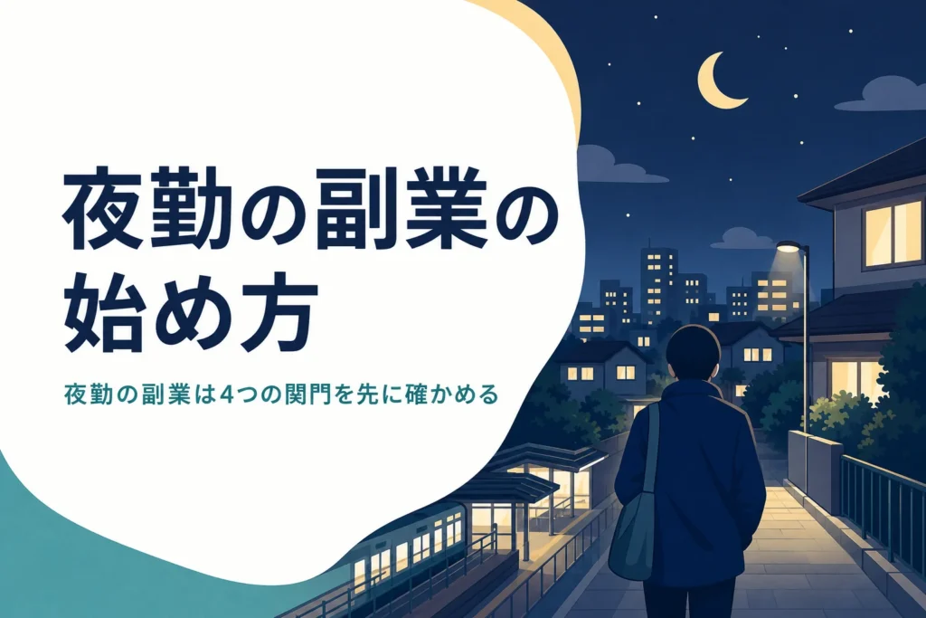 夜勤の副業を本業と両立する方法を紹介する記事のアイキャッチ
