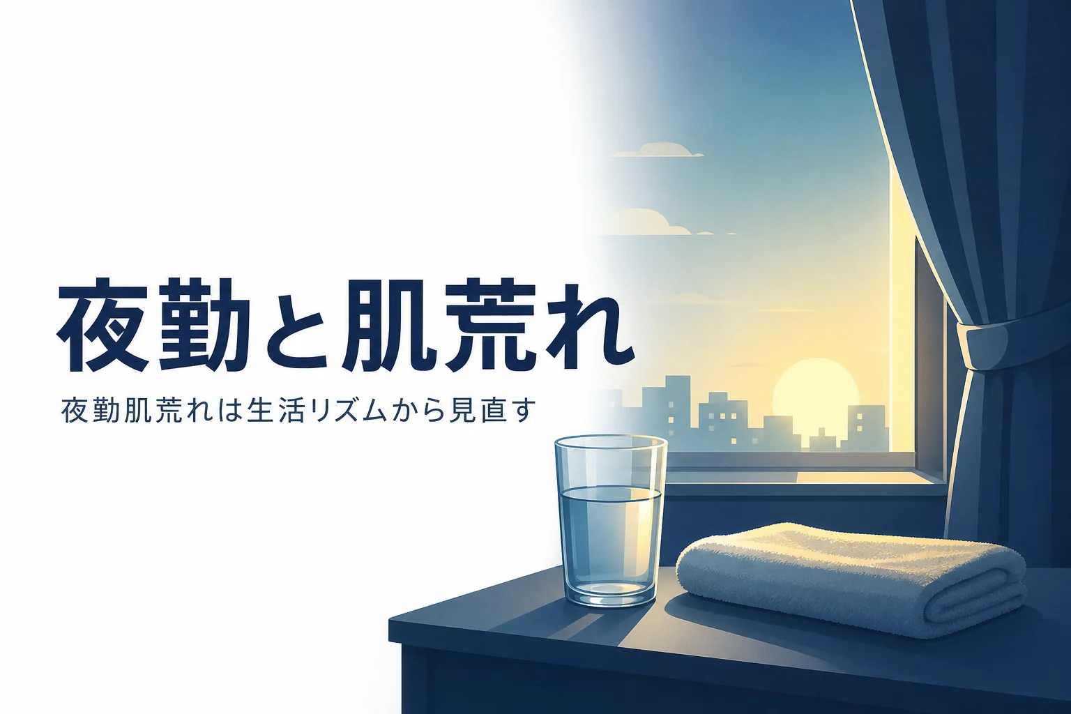 夜勤で気になる肌荒れを生活リズムから見直す方法を紹介する記事のアイキャッチ