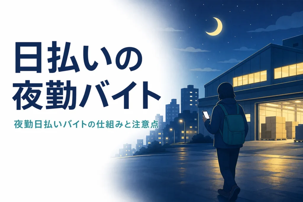 夜勤の日払いバイトの仕組みと注意点を紹介する記事のアイキャッチ
