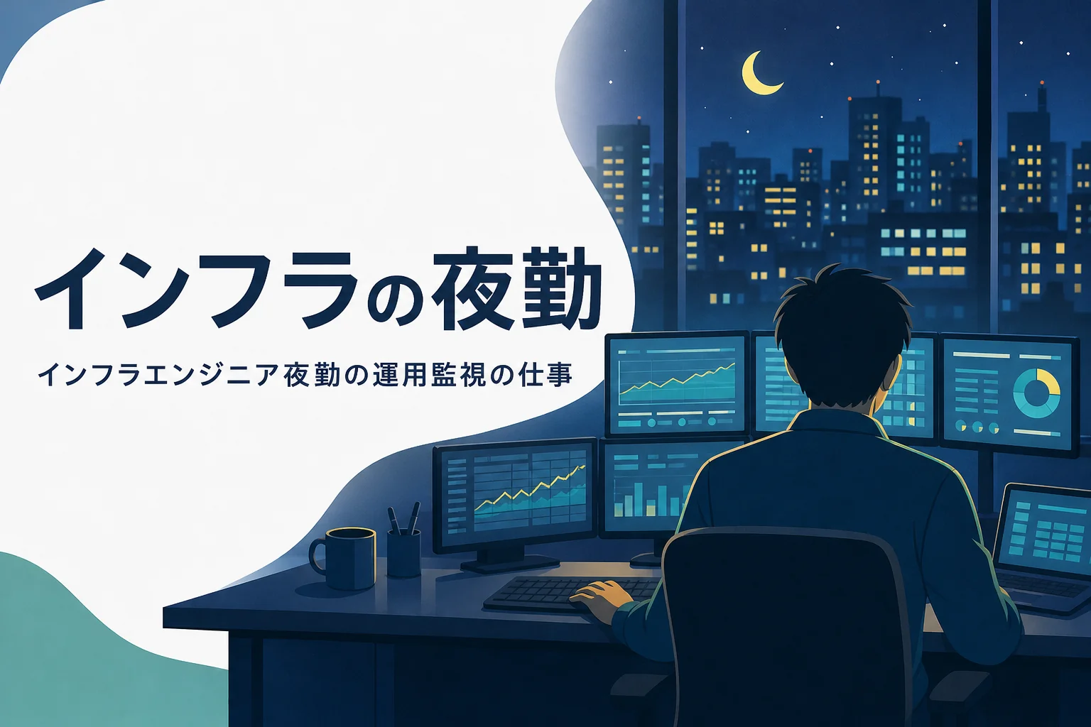 インフラエンジニアの夜勤の運用監視の仕事を紹介する記事のアイキャッチ