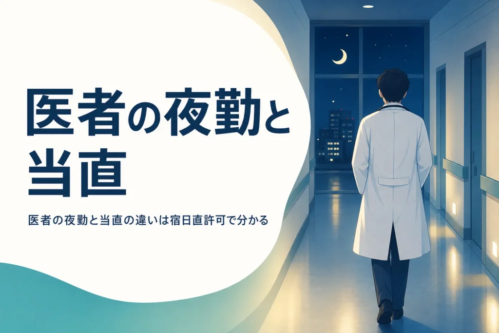 医者の夜勤と当直の違いと宿日直許可の仕組みを紹介する記事のアイキャッチ