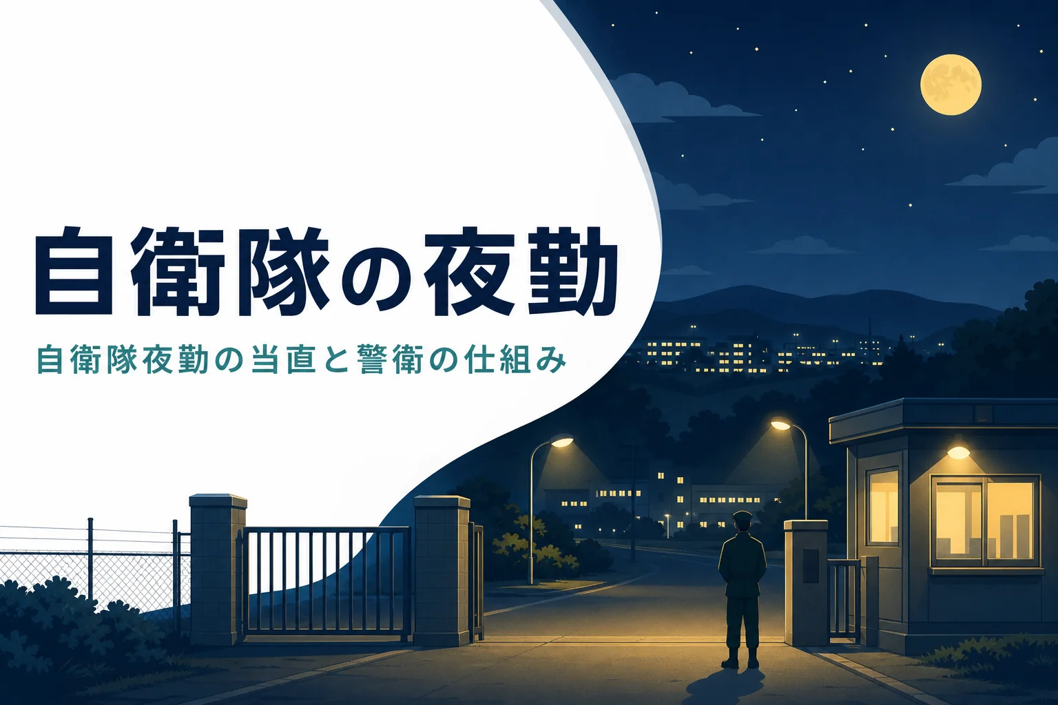 自衛隊の夜勤にあたる当直と警衛の仕組みを紹介する記事のアイキャッチ