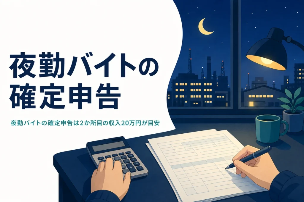 夜勤バイトの確定申告が要るかどうかと年末調整の考え方を紹介する記事のアイキャッチ