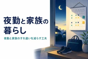 夜勤と家族の暮らしのすれ違いを減らす工夫を紹介する記事のアイキャッチ