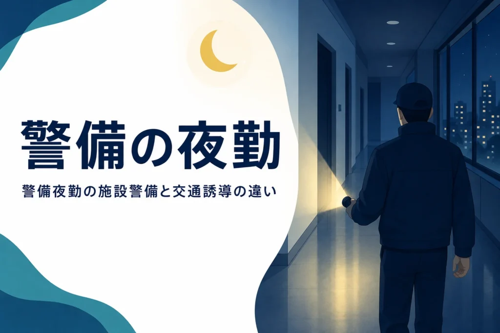 警備の夜勤の施設警備と交通誘導の違いを紹介する記事のアイキャッチ
