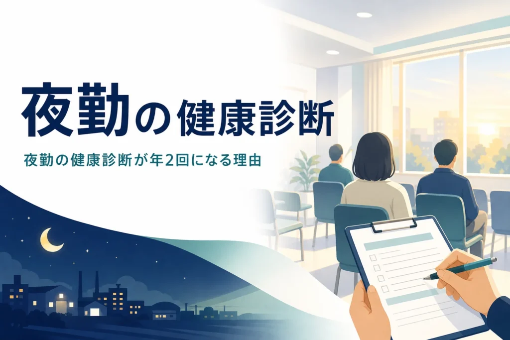 夜勤の健康診断が年2回になる理由を紹介する記事のアイキャッチ