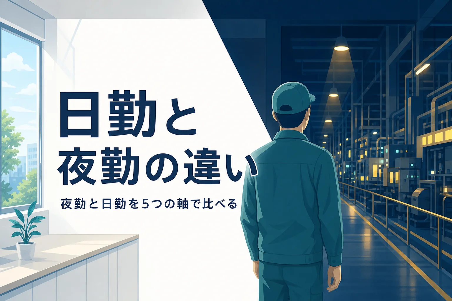 日勤と夜勤の違いを給料・生活リズム・向き不向きで比べる記事のアイキャッチ