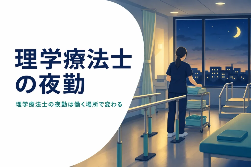 理学療法士の夜勤が働く場所でどう変わるかを紹介する記事のアイキャッチ