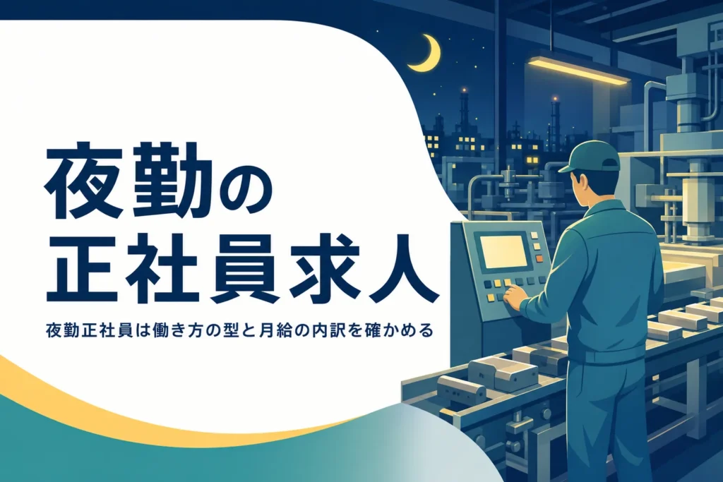 夜勤の正社員求人で確かめたい働き方の型と月給の内訳を紹介する記事のアイキャッチ