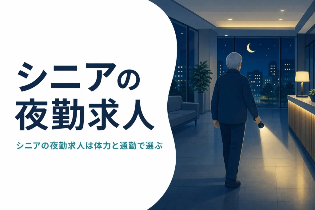 60代からの夜勤の仕事と選び方を紹介するシニアの夜勤求人の記事のアイキャッチ