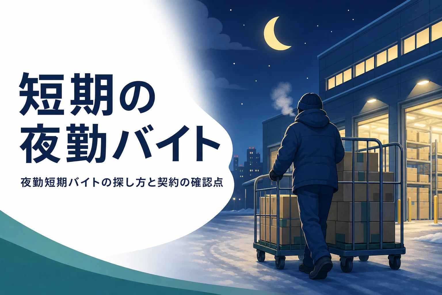 夜勤の短期バイトの探し方と契約の確認点を紹介する記事のアイキャッチ