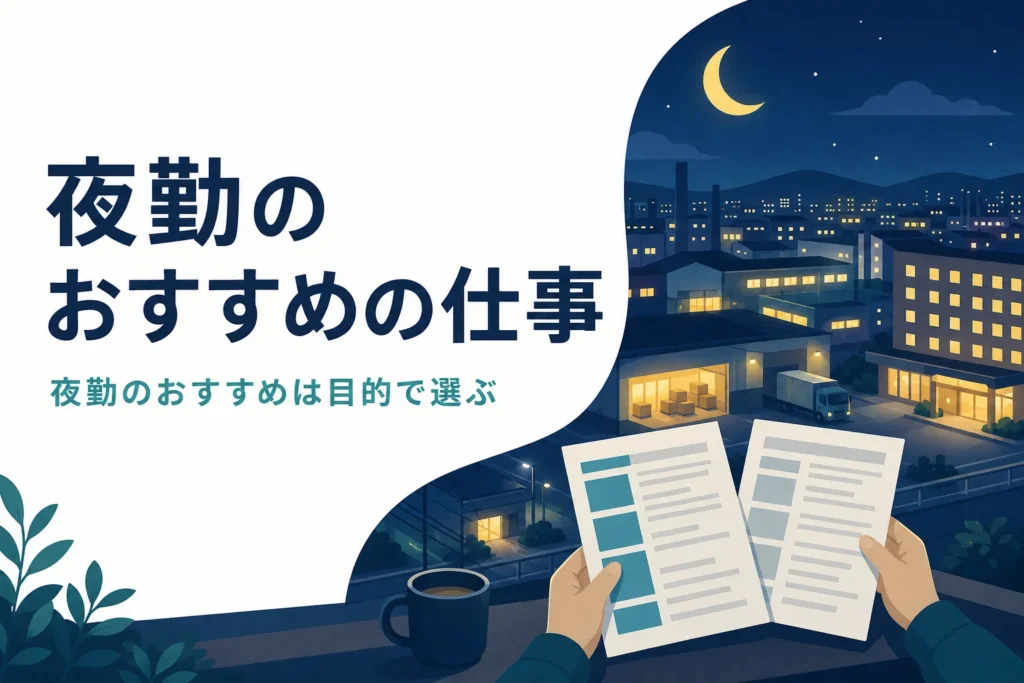 夜勤のおすすめの仕事を目的別に比べる記事のアイキャッチ
