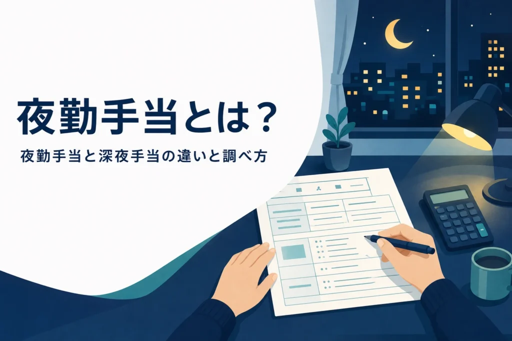夜勤手当と深夜手当の違いと、相場の調べ方を紹介する記事のアイキャッチ