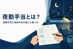 夜勤手当と深夜手当の違いと、相場の調べ方を紹介する記事のアイキャッチ