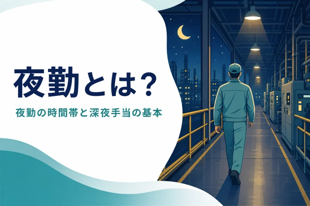 夜勤の時間帯と深夜手当、働き方の基本を紹介する記事のアイキャッチ