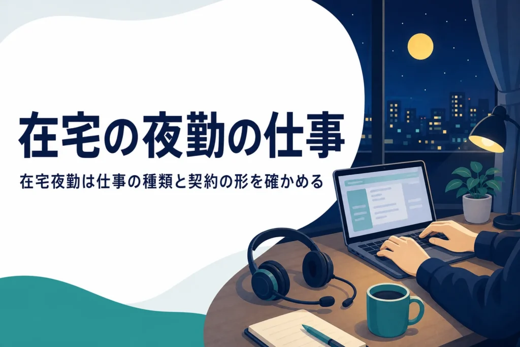 在宅の夜勤の仕事と自宅で夜に働く方法を紹介する記事のアイキャッチ
